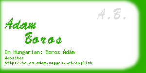 adam boros business card